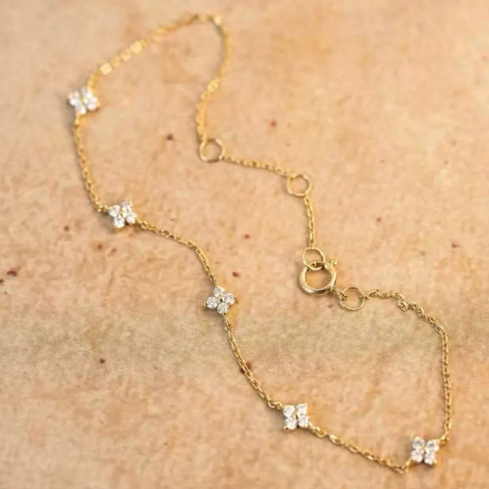 925 Sterling Silver Gold Plated Clover Bracelet Coming Soon - Picture 4 of 5